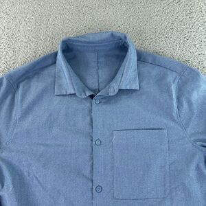 Lululemon Shirt Men's Size Small Blue Pocket Long Sleeve Button Front‎